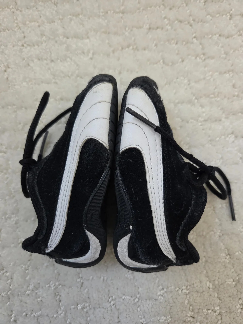 Puma Kids Black and White Lace-Up Suede-Style Sneakers US4 Baby/ Young Walker